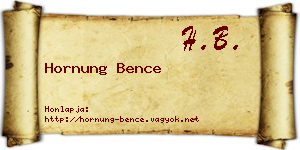 Hornung Bence névjegykártya